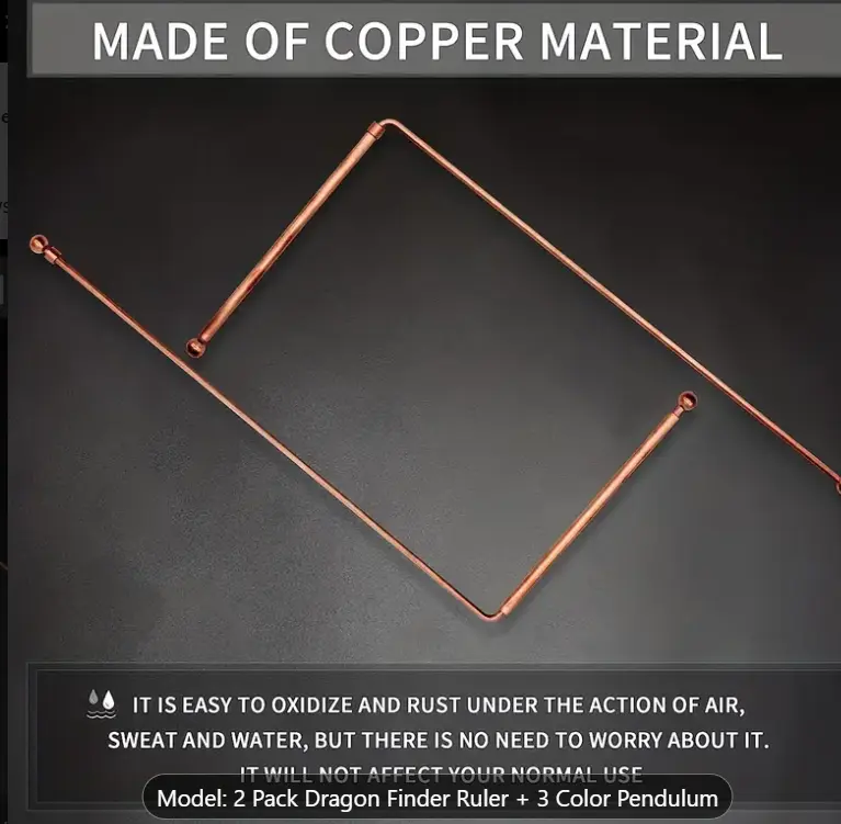 Copper Dowsing Rods - Retractable and Easy to Carry