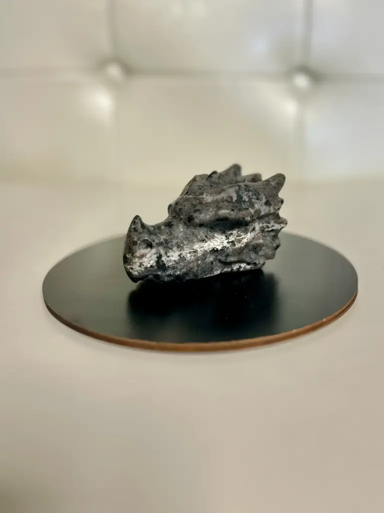 Dragon Head Carving - Natural Larvakite Stone